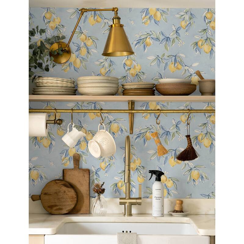 Chesapeake Lemonade Light Blue Citrus Wallpaper