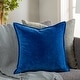 preview thumbnail 41 of 57, Artistic Weavers Harrell Solid Velvet 22-inch Throw Pillow Cover Only - Denim