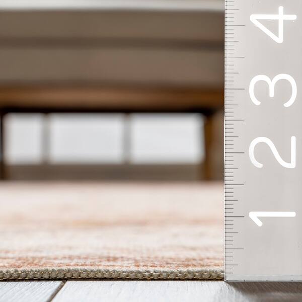 dimension image slide 1 of 2, Nuloom Kirsi Vintage Medallions SplashGuard Machine Washable Area Rug