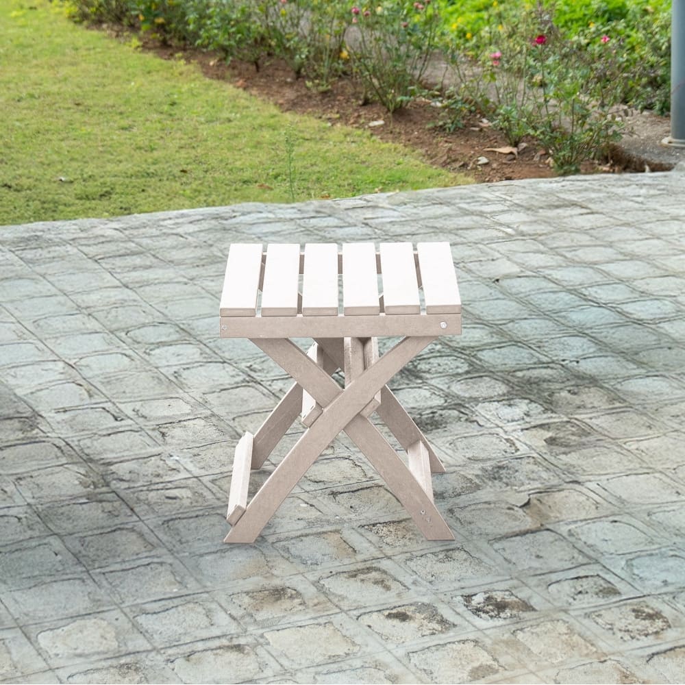 Seaview Fully Assembled All-Weather Recycled HDPE Outdoor Folding Side Table