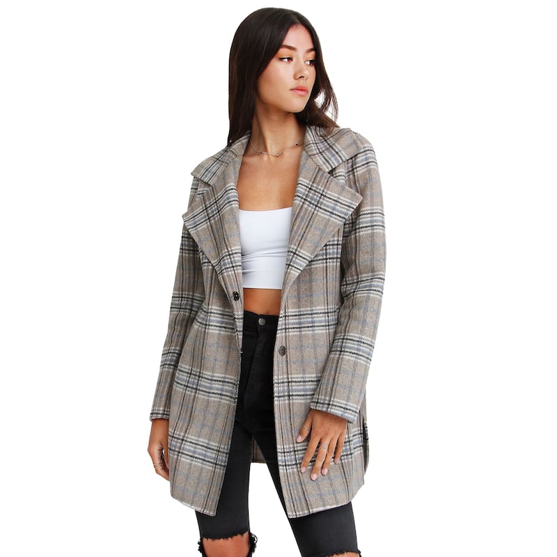 Ex-Boyfriend Wool Blend Oversized Jacket - M - Oatmeal