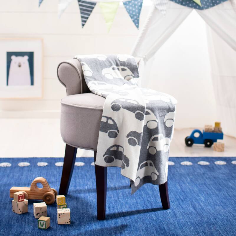 SAFAVIEH Baby Collection Herbie Throw - Grey / White - 32" x 40" - 32" x 40"