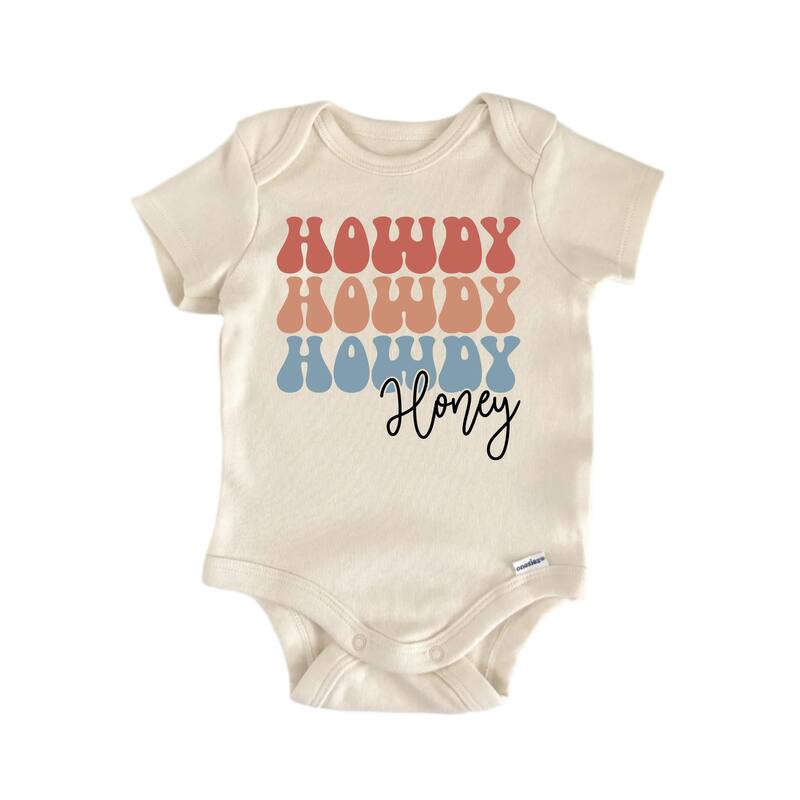 Howdy Honey Country Western - Baby Boy Girl Clothes Infant Bodysuit Funny Cute Newborn - Blue - 0-3M