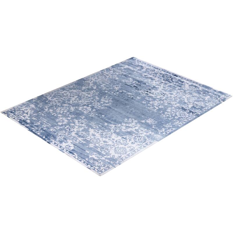 Modern One-of-a-Kind Hand-Knotted Area Rug, Blue - 9' 2" x 12' 1"