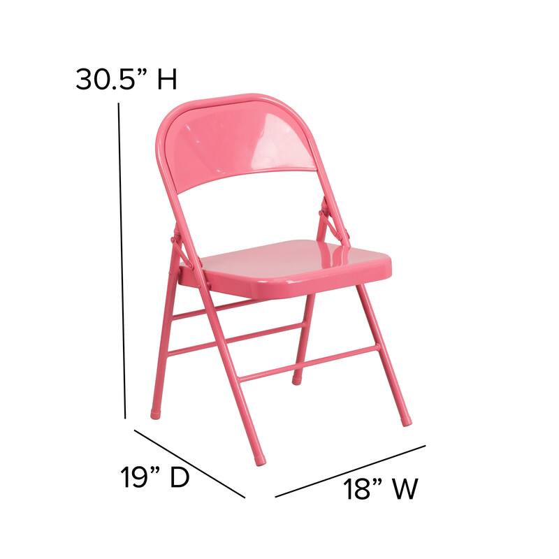 2 Pack Triple Braced & Double Hinged Folding Chair