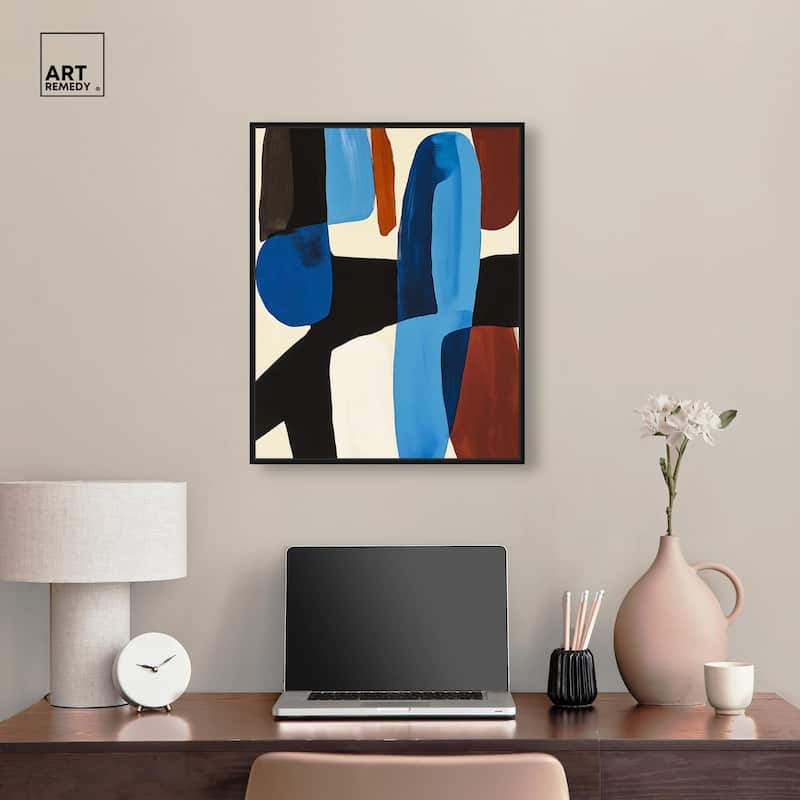 Cobalt Collision Canvas by Art Remedy