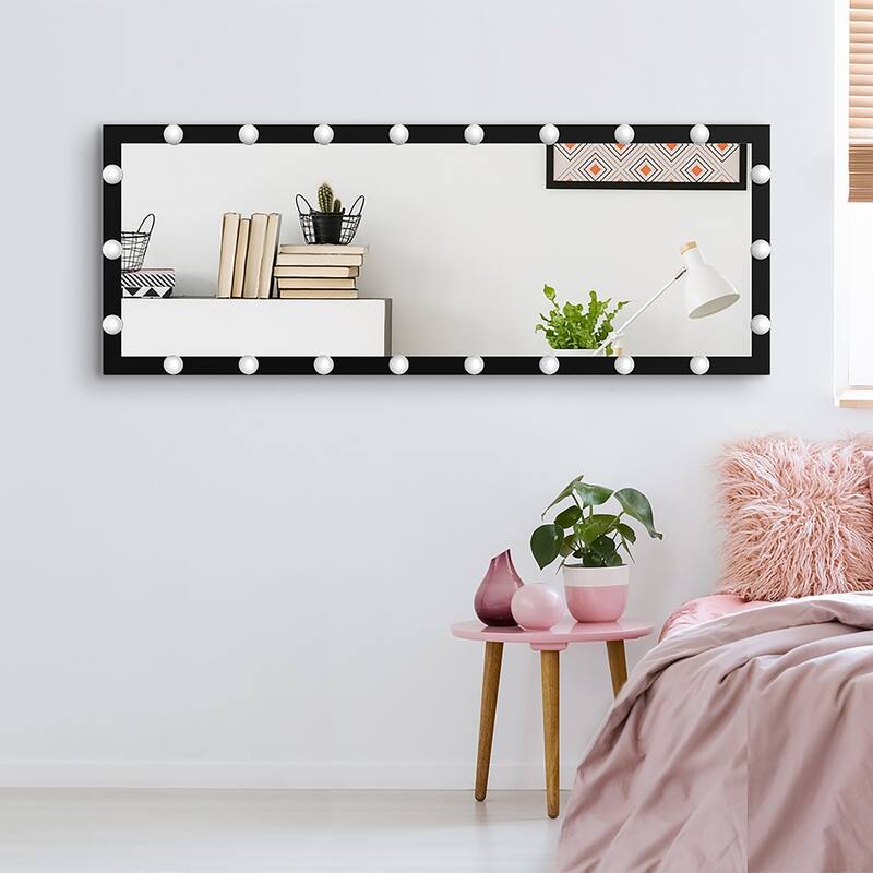 63 Inch Rectangular Framed Dimmable Wall Mounted LED Full Length Mirror