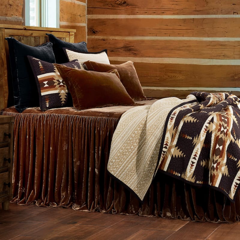 HiEnd Accents Stella Boot Stitch Faux Silk Velvet Pillow