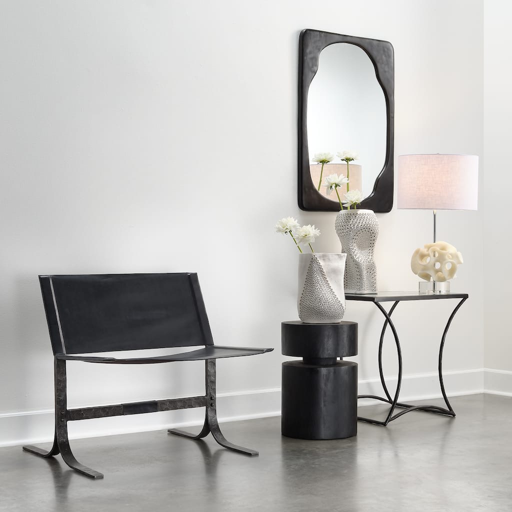 Alden Decor Rocco Wood Round Side Table