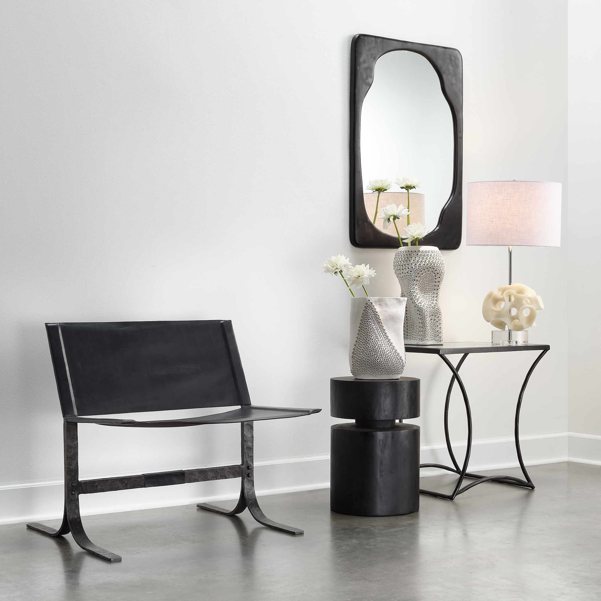 Alden Decor Rocco Wood Round Side Table
