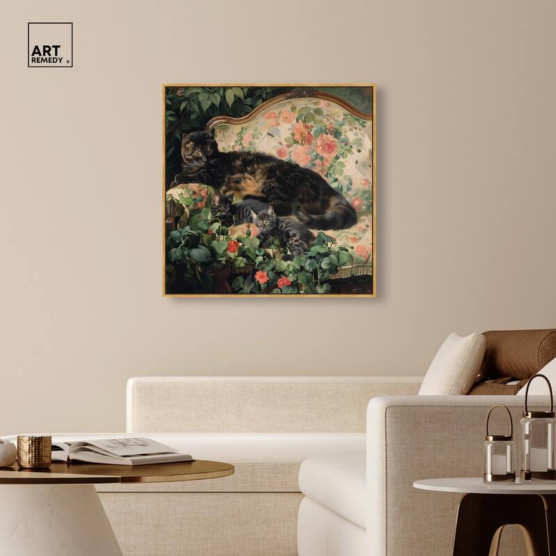 Lounging Cats II Canvas by Art Remedy