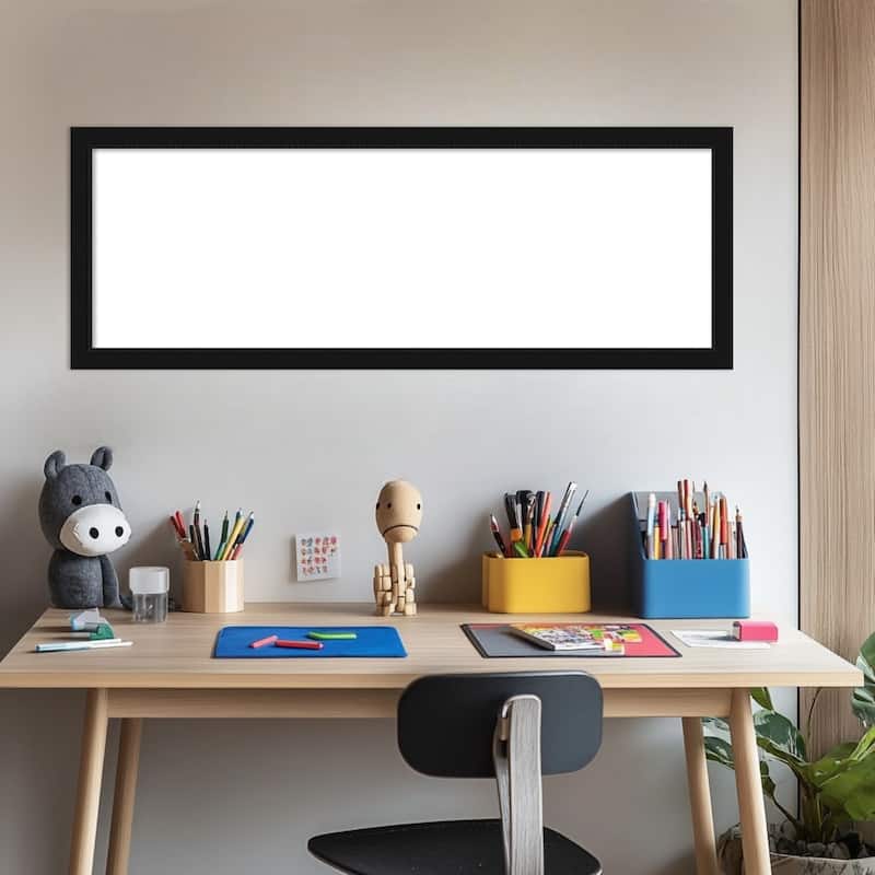 Amanti Art Avon Black Narrow Framed Dry Erase Magnetic Board