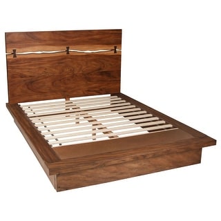 Winslow Farmhouse Wood Platform Bed Smokey Walnut