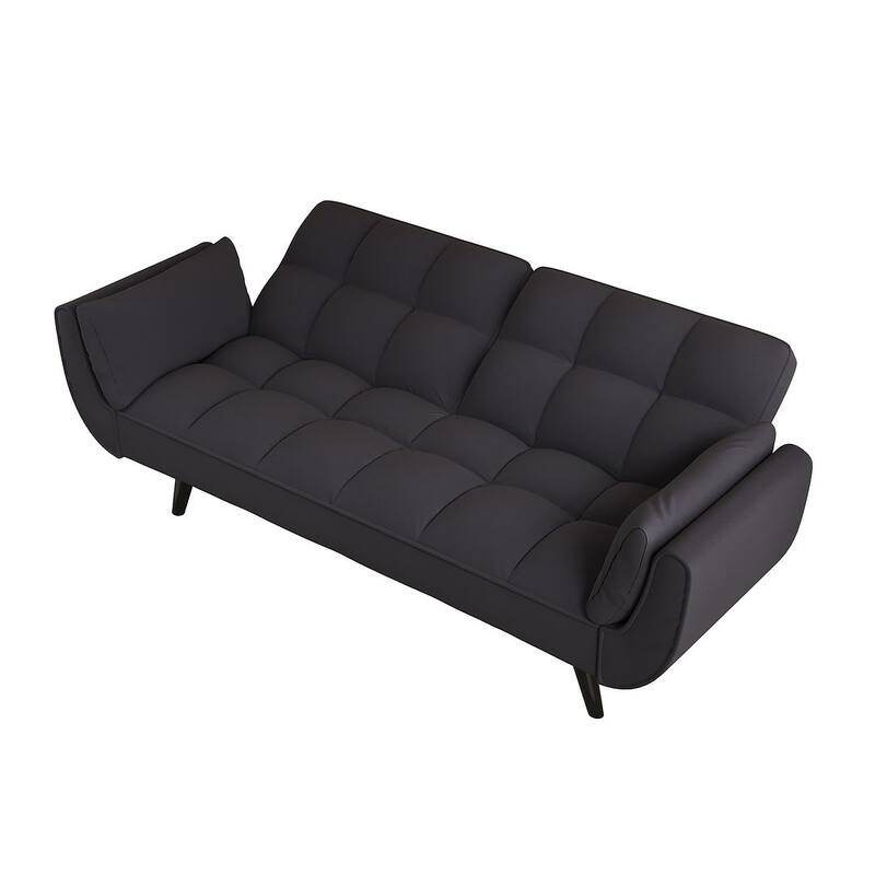 57" Futon Sofa Bed, Convertible Folding Futon Couch Recliner Lounge For Living Room