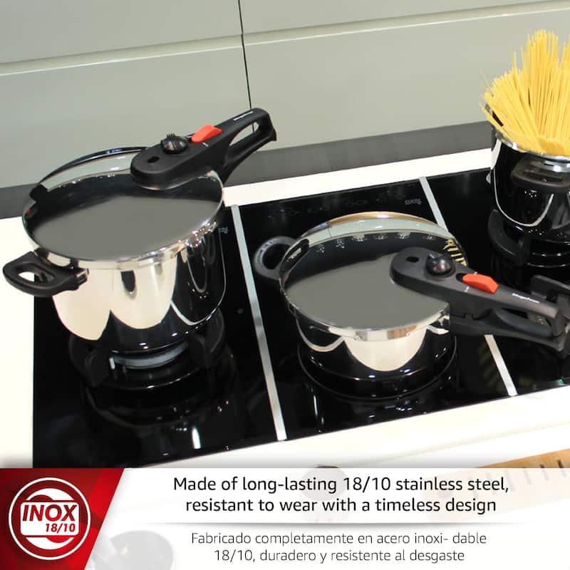 Magefesa Practika Plus Stainless Steel Pressure Cooker Set - 4.2 & 6.3 Qts