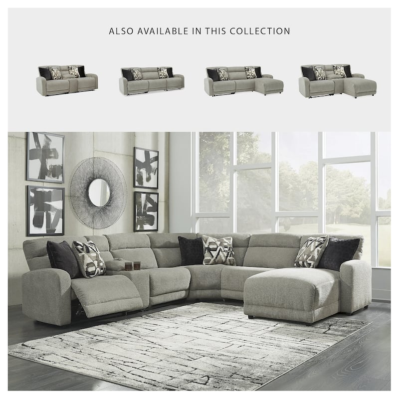 Signature Design by Ashley Colleyville Gray 3-Piece Power Reclining Sectional with Chaise - 104"W x 65"D x 39"H