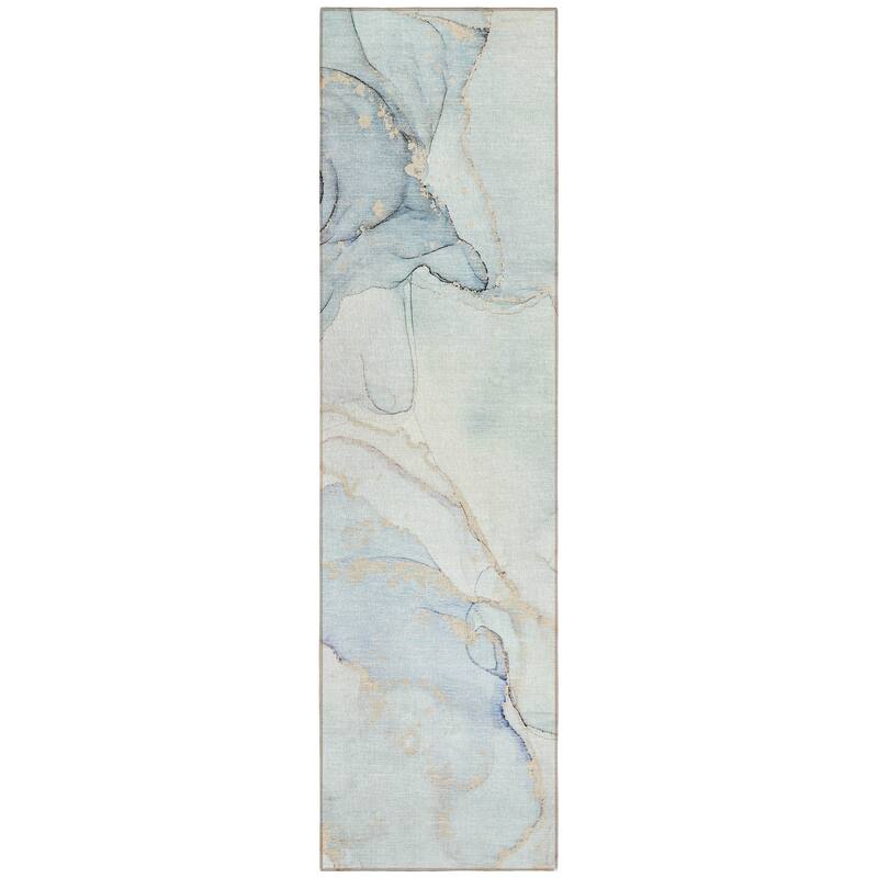 Machine Washable Indoor/ Outdoor Abstract Chantille Rug