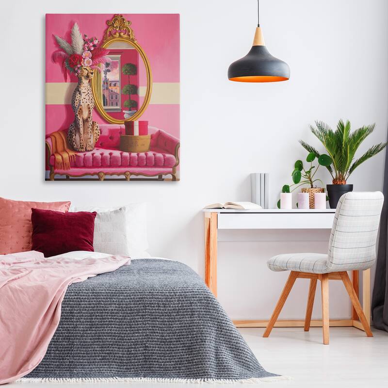Stupell Sophisticated Leopard on Couch Canvas Wall Art Design By Heather Gauthier
