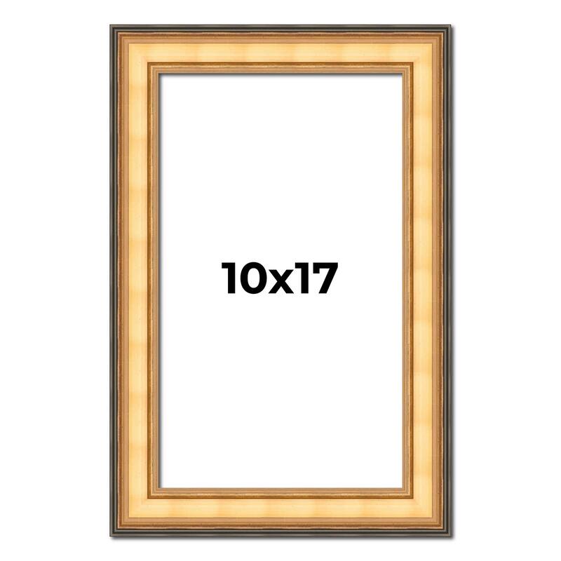 10x17 Frame Gold Plein Aire Solid Wood Picture Frame Width 2 Inches |