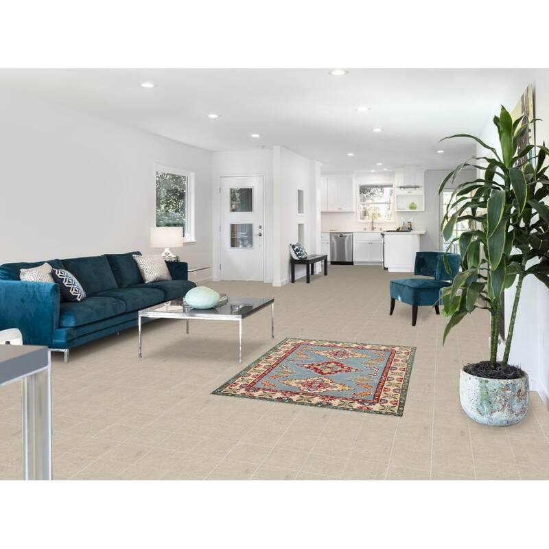 Light Blue Medallion Kazak Oriental Rug Hand-Knotted Wool Carpet - 3'5" x 4'10"