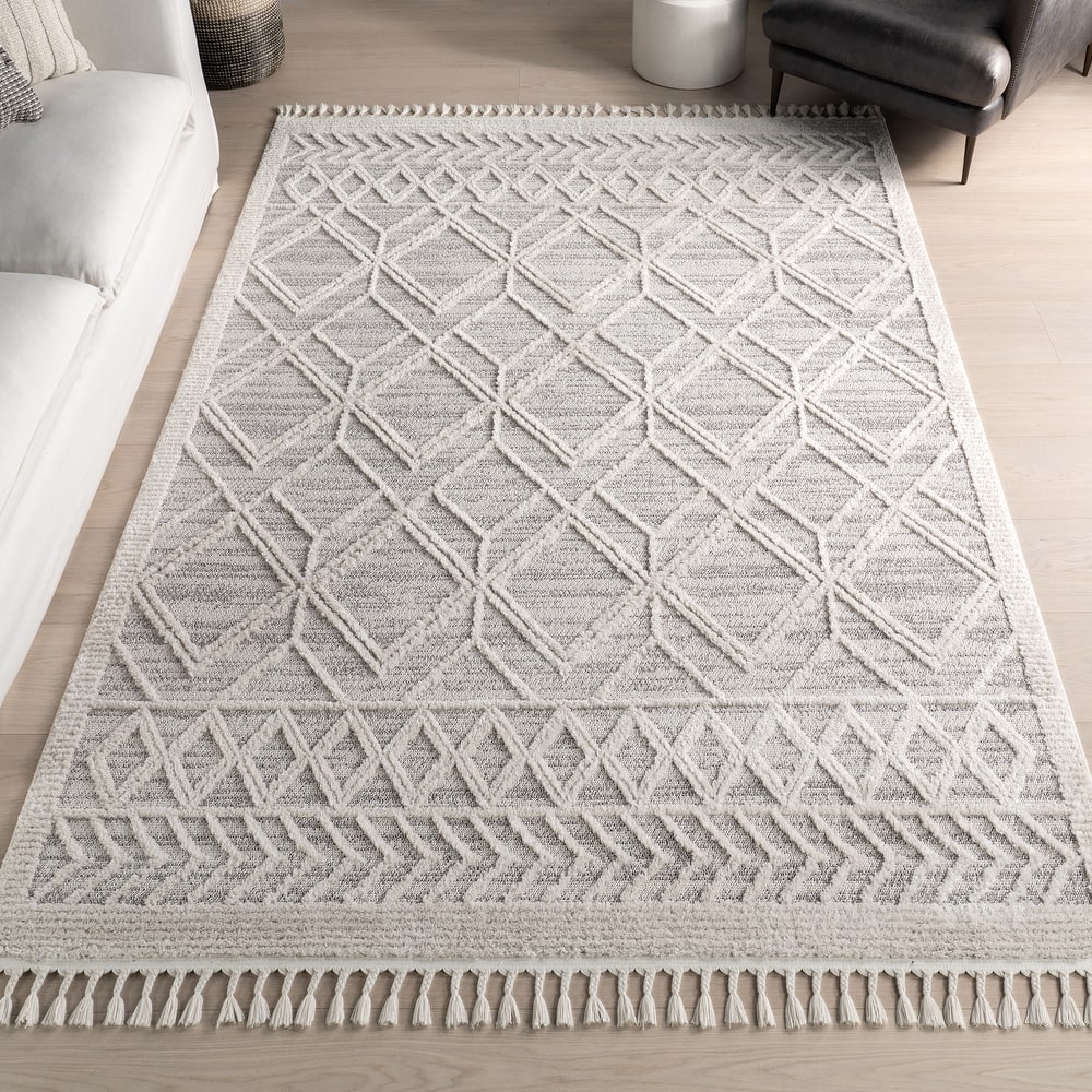 Nuloom Ansley Moroccan Lattice Tassel Area Rug