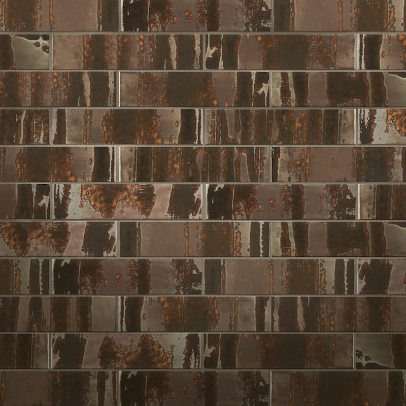 Merola Tile Joliet Dark Amber 3" x 12" Ceramic Wall Tile