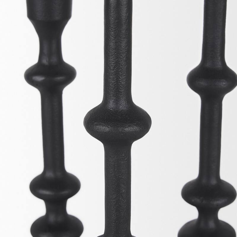 Paolo Matte Black Metal Candle Holder (Set of 3) - 5.0L x 5.0W x 20.0H