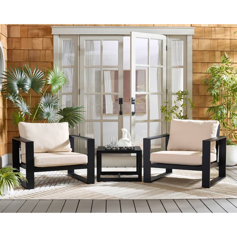 SAFAVIEH Outdoor Living Fash 3-piece Living Set - 36"W x 34"D x 30"H