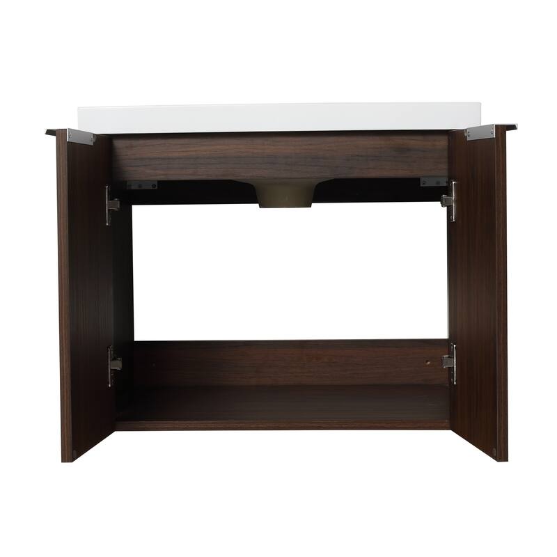 Beingnext 24"/30"/36" Bathroom Vanity with Sink, Floating Bathroom Vanity with 2 Soft Close Doors