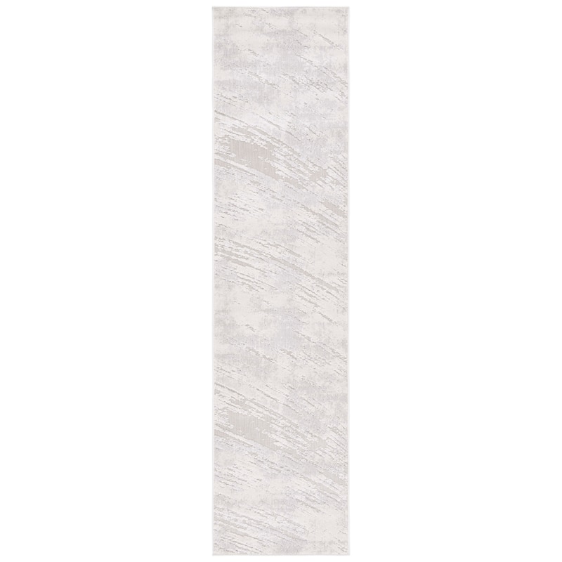 SAFAVIEH Cabana Bertrande Indoor/ Outdoor Modern Rug - 2'2" x 9' Runner - Grey/Ivory