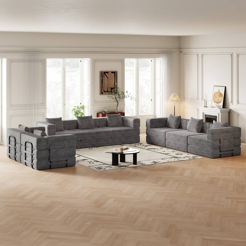 Oversized Corduroy Modular Splicing Sectional Sofa, Freely Combined