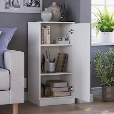 Palace Imports 100% Solid Wood 3-Shelf Bookcase with Raised Panel Door and Adjustable Shelves