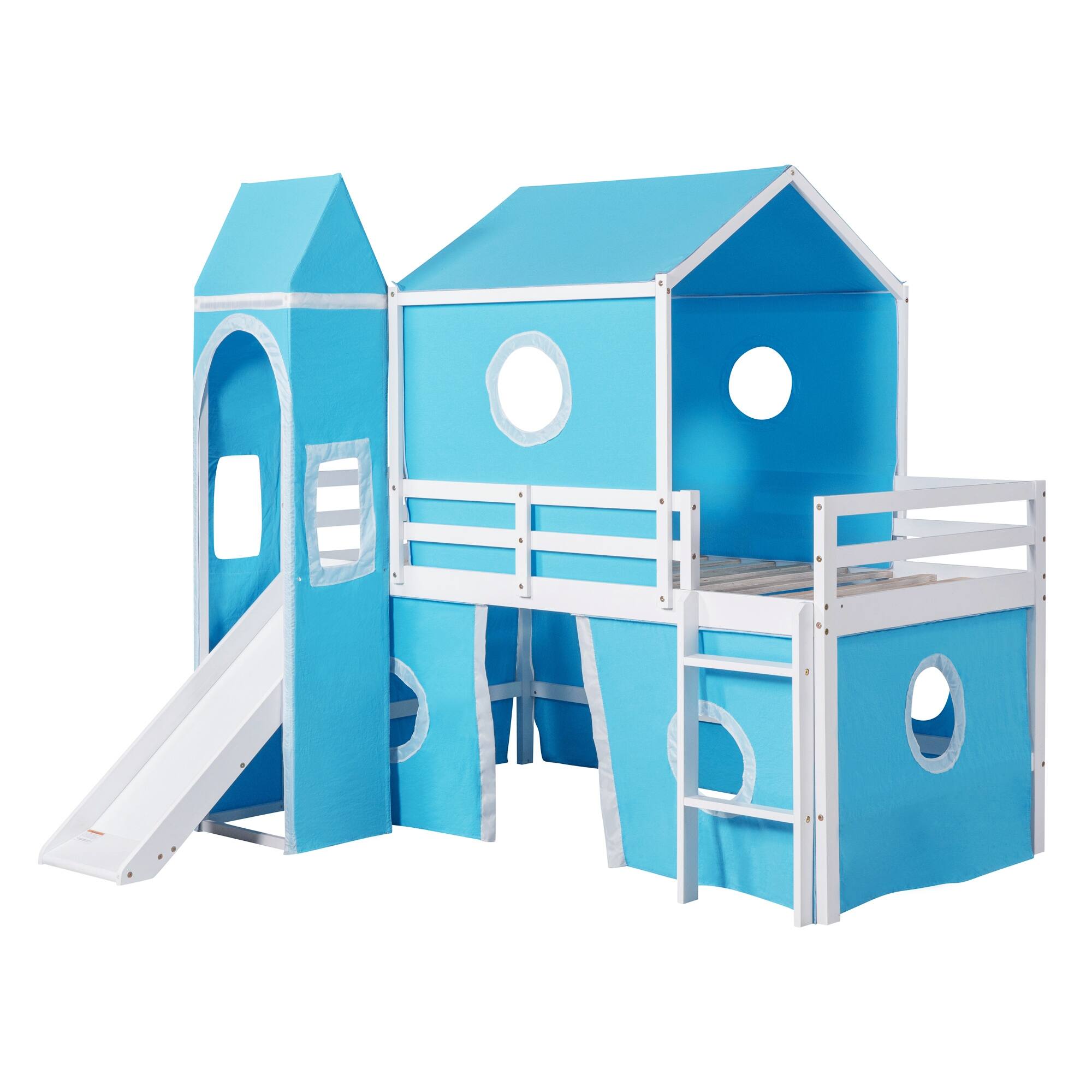 Blue Pine Wood Bunk Bed with CastleInspired Tower Bed Bath & Beyond