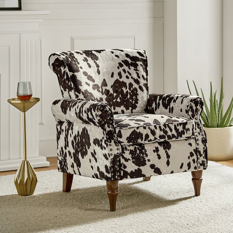 Nyctelius Nailhead Trim Traditional Accent Armchair with Rolled Arms by HULALA HOME