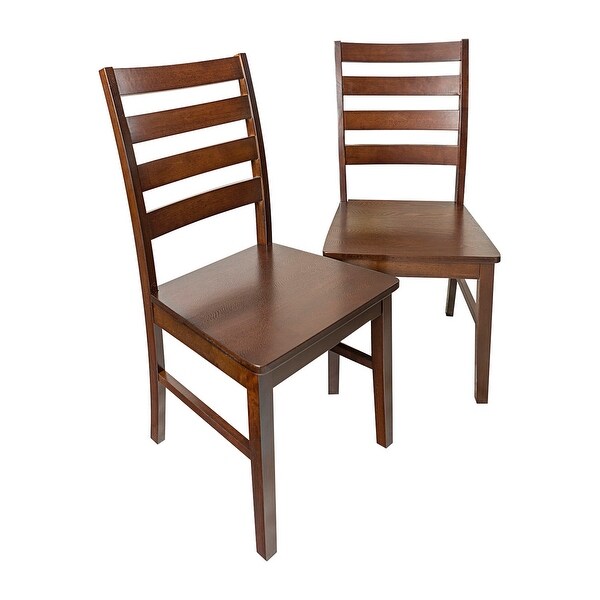Shop Offex Solid Wood Ladder Back Dining Chair, Set of 2 ...