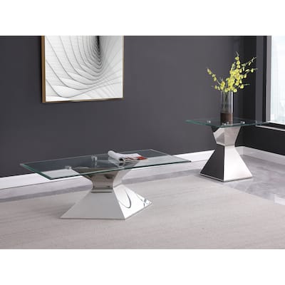 Jenny Rectangular Coffee And End Table Set Chrome