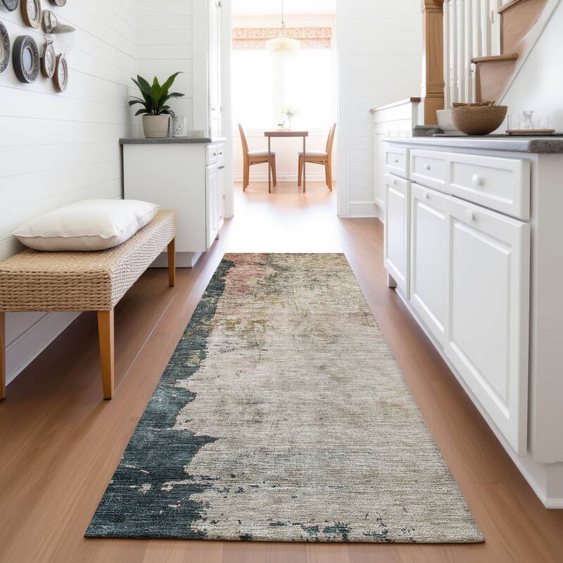 Premium Washable Super Soft Modern Giselle Mayfield Rug - Taupe - 2'3" x 7'6"