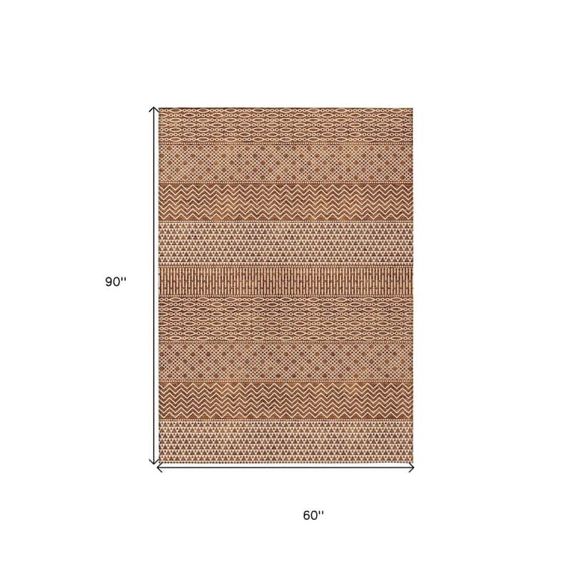 HomeRoots Chevron Modern Rectangle Outdoor Rug