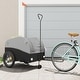 preview thumbnail 22 of 59, vidaXL Bike Trailer Kids Bicycle Cargo Wagon Buggy Carriage Cycle Trailer Iron 52.4" x 26.8" x 26.8" - Black and gray