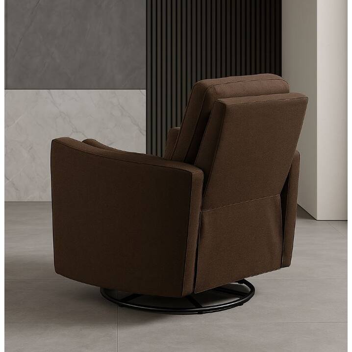 Cozy Microfiber Manual Swivel Recliner - Brown