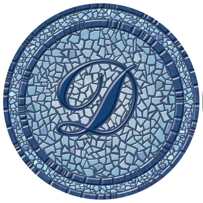 Custom Monogram Decorative Poolmat #2 - Mosaic Pool Art - 29" in Diameter - Letter "D"