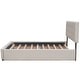 preview thumbnail 34 of 49, Upholstered Platform Bed with Drawers and Trundle, Queen Size, Linen Fabric, for Bedroom
