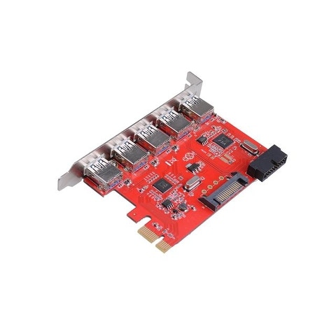 Ctzrzyt USB 3.0 PCI-E Expansion Card 7 Ports Hub External Controller PCI-E Extender PCI Express Card for Desktop