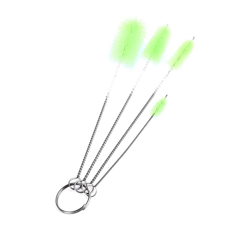 Kitchen Tube Kettle Spout Teapot Nozzle Clean Brush Tool Set 4 in 1 Green - Silver Tone, White, Green