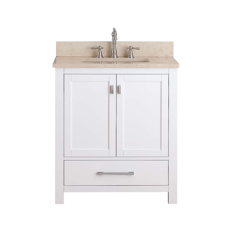 Avanity Modero 31-inch Single Vanity in White Finish with Sink and Top - 31"W x 22"D x 35"H