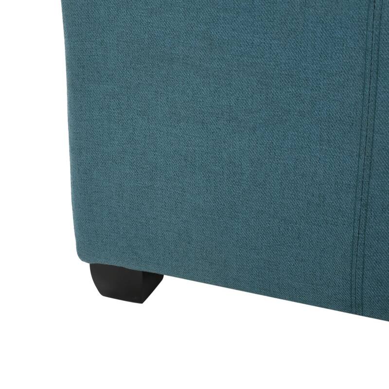 Tufted Square Storage Ottoman - Dark Teal Bold Decorative Accent