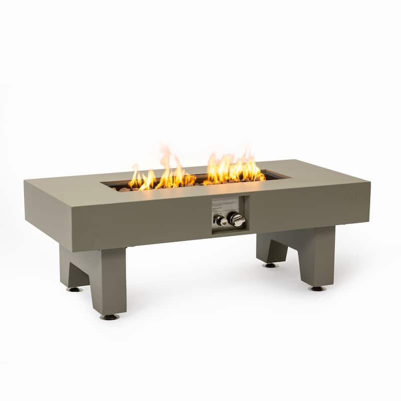 42'' Outdoor 50,000 BTU Iron Propane Fire Pit Table with Burner Lid - 42-Inch