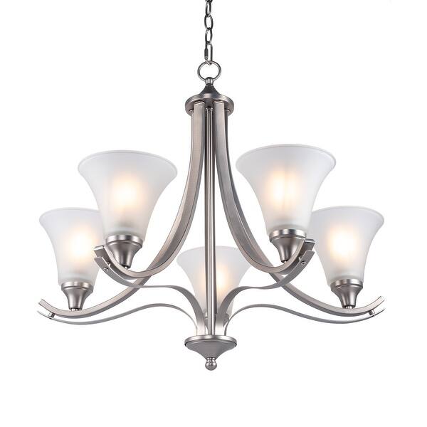 Traditional 5 Light Shaded Chandelier Overstock 32583493