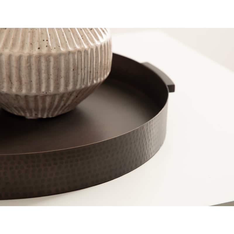 Kate and Laurel Samana Round Metal Tray