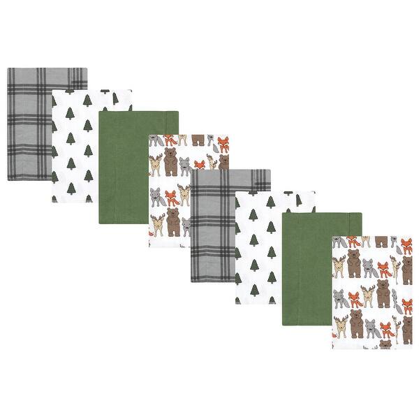 slide 1 of 1, Hudson Baby Cotton Poly Flannel Burp Cloths 8-Pack, Wild Forest, One Size - Wild Forest 8-Pack - One Size One Size - Wild Forest 8-Pack